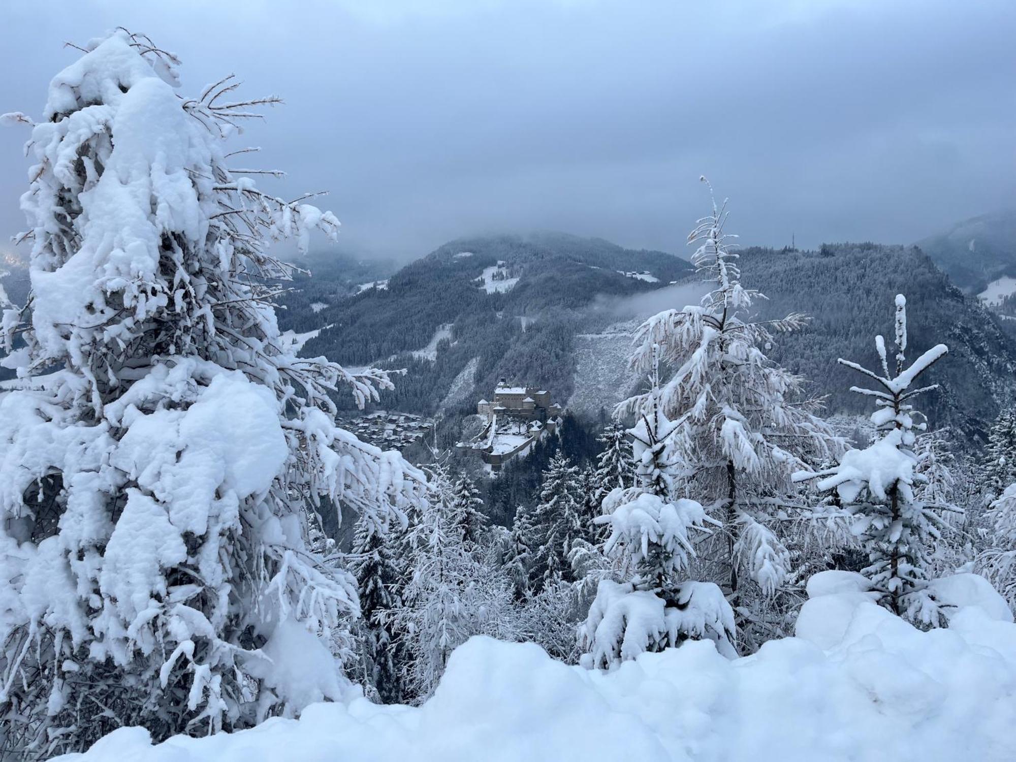 Haus Biechl Mit Blick Auf Burg Hohenwerfen *